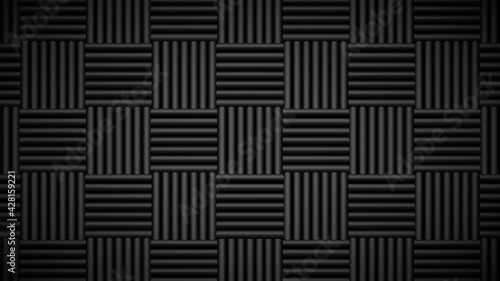 Acoustic foam tiles. Sound studio wall panels, soundproof material pattern vector background illustration