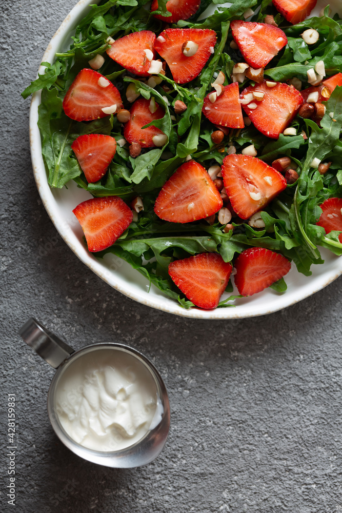 Diet summer strawberry salad