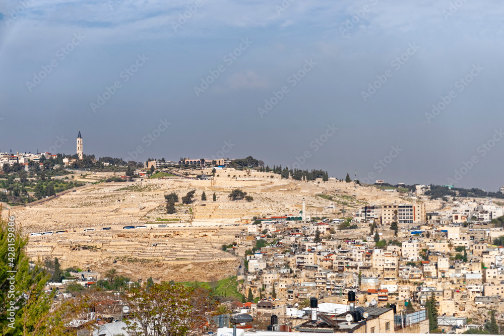 View Of Jerusalem And The Dome Of The Rock On The Temple Mount From The Mount Of Olives, Israel
