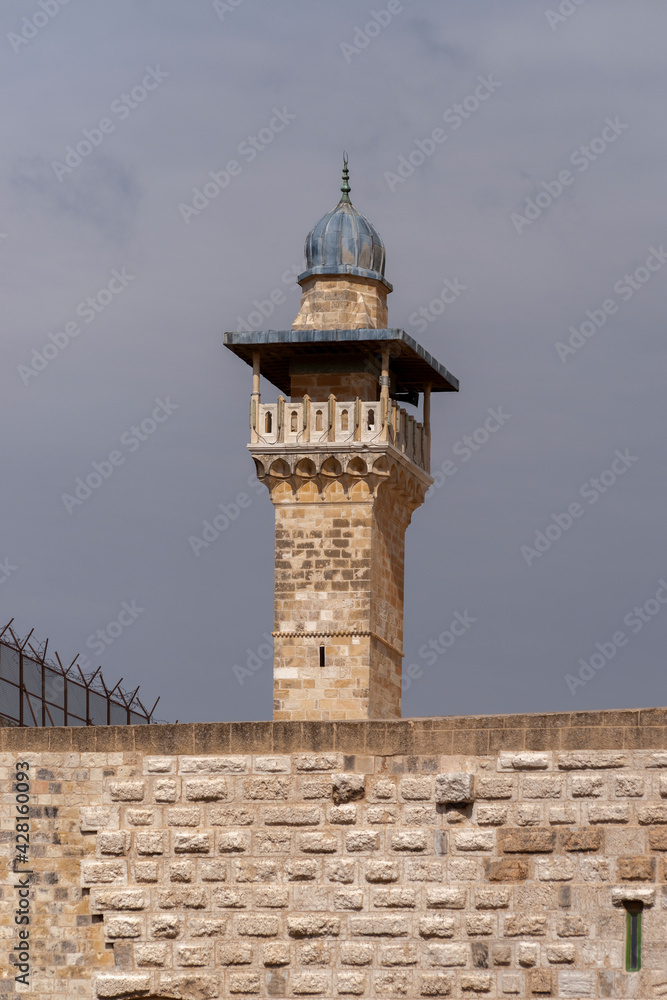 Israel, Minarets Of Al Aqsa Mosque, Jerusalem