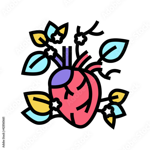 blooming heart color icon vector. blooming heart sign. isolated symbol illustration