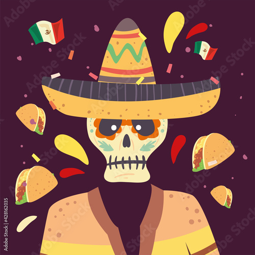 skull with hat