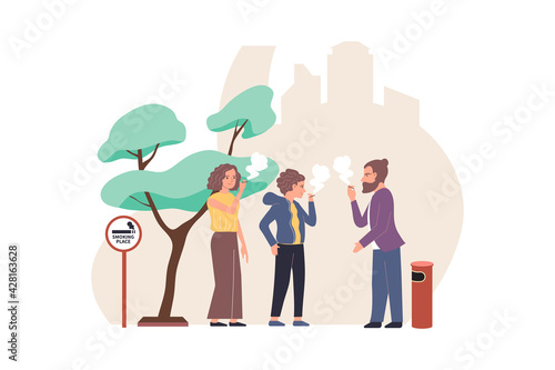 Smoking Addiction Flat Composition