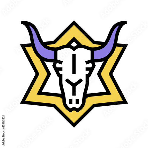 skull astrological color icon vector. skull astrological sign. isolated symbol illustration