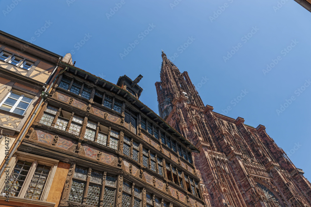 The Landmark Of The City, The Strasbourg Minster And Maison Kammerzell, Alsace, France