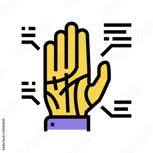 palmistry astrological color icon vector. palmistry astrological sign. isolated symbol illustration