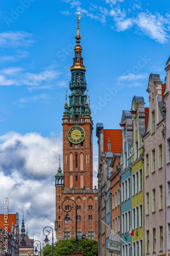 Old Town Center And View Of Town Hall, Gdansk, Poland