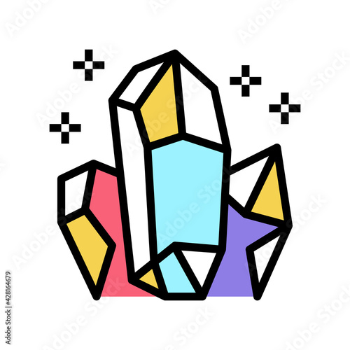 crystals astrological color icon vector. crystals astrological sign. isolated symbol illustration