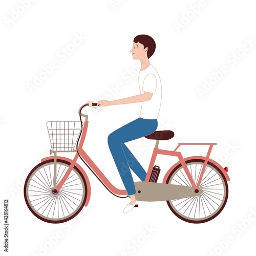 電動自転車にのる男性  © honey