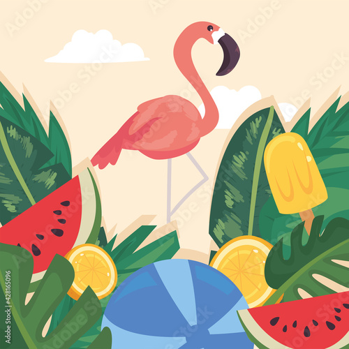 summer flamingo design