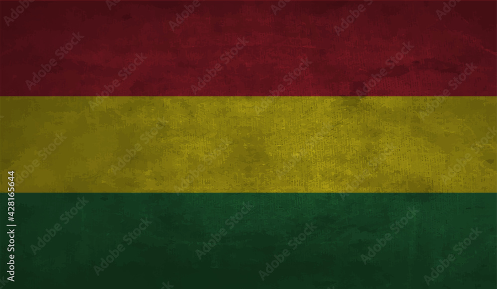 Flag of Bolivia with the effect of crumpled paper and grunge Flag of Bolivia with the effect of crumpled paper and grunge