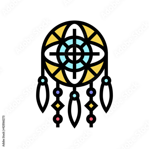 dream catcher color icon vector. dream catcher sign. isolated symbol illustration