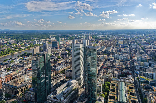 Germany, Hessen, Frankfurt Am Main, Panorama View On Skyline Frankfurt © Stockfotos