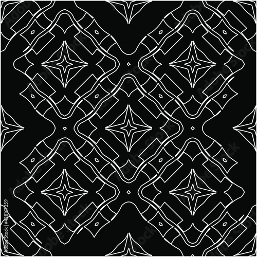 Geometric vector pattern with triangular elements. Seamless pattern with black and white colors .Vector hand drawn doodle pattern.