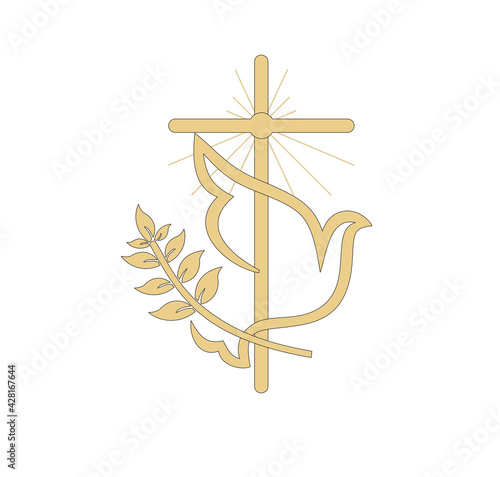 GOLD EMBROIDERY FOR LITURGICAL CLOTHES AND SACRED CEREMONIES. SACRED CATHOLIC SYMBOLS IN ANCIENT STYLE WITH GOLDEN DECORATIONS
