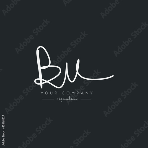 BU initials signature logo. Handwriting logo vector templates and signature concept