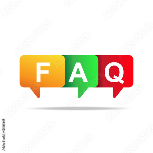 Faq icon isolated on white background vector illustration.