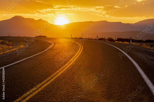 sunset on the mountain route