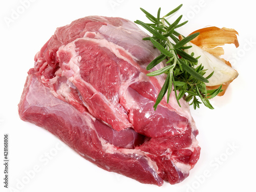 Raw Lamb Meat - Isolated on white Background