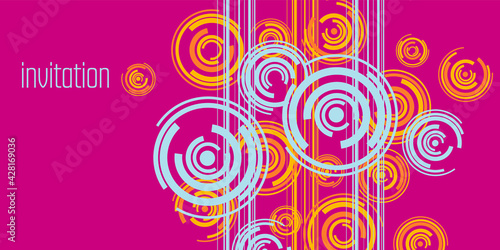 Vivid pink and blue geometric composition