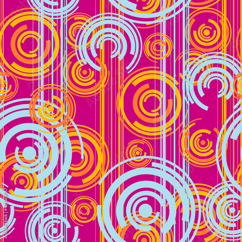 Vivid pink and blue geometr...