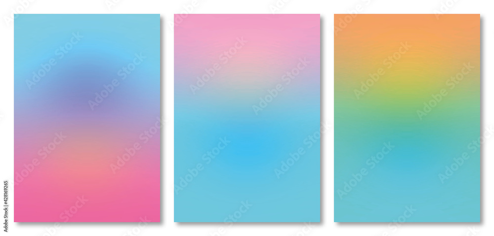 Set of Abstract Blur Colorful Background, with copy space, design template for brochures, book covers, notebooks background, magazine, business card, branding, banners, Every background is isolated.