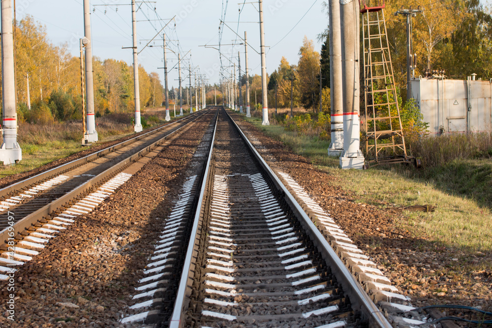 railway tracks. Rails journey