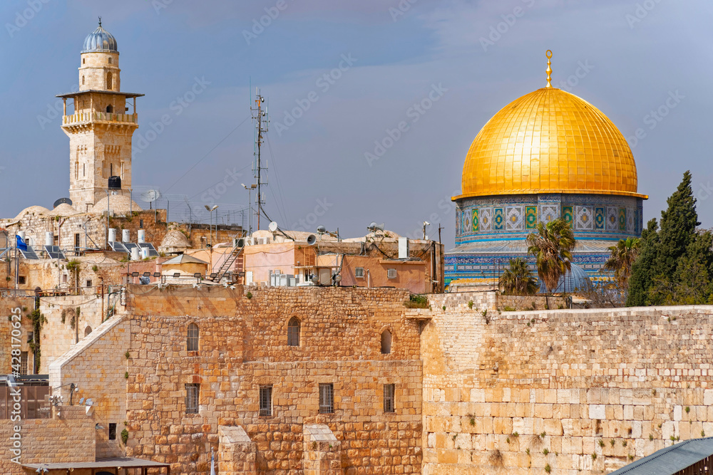 Dome Of The Rock And Al Aqsa Mosque On The Temple Mount, Jerusalem, Israel