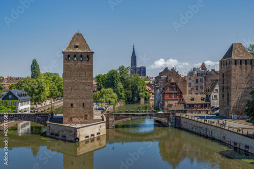 Ponts Couvert, Medieval Bridge And Towers In La Petite France (Little France), Strasbourg, Alsace