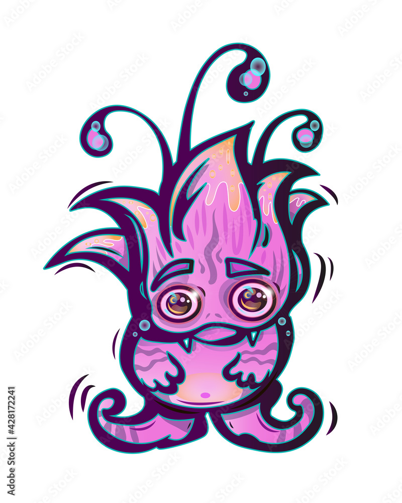 Cute purple monster Cartoon childrens Vector clip art illustration Cute purple monster Cartoon childrens Vector clip art illustration