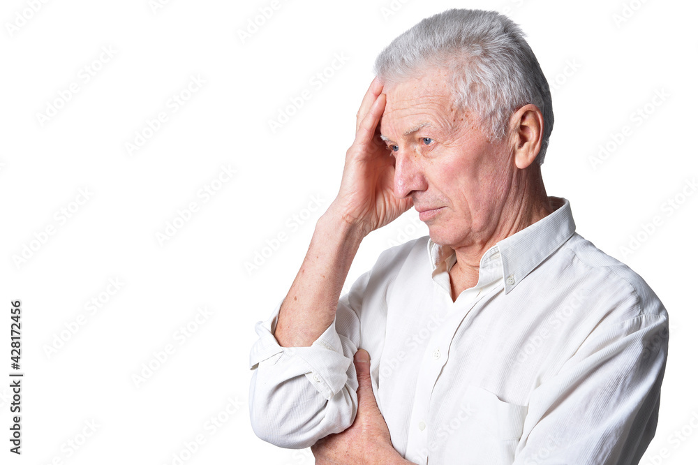 sad senior man in casual clothing posing sad senior man in casual clothing posing