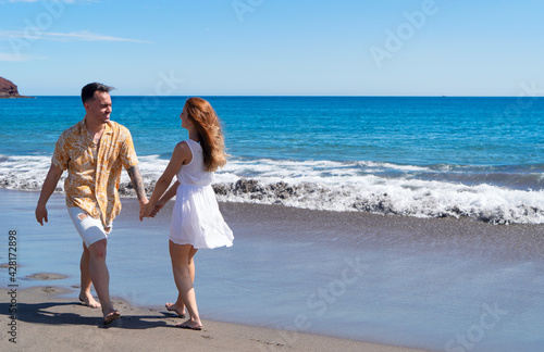 Happy young couple at the sea vacations © neirfy