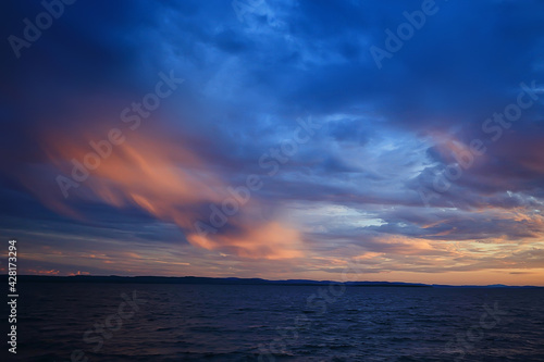 summer sunset lake, nature, beautiful sky © kichigin19