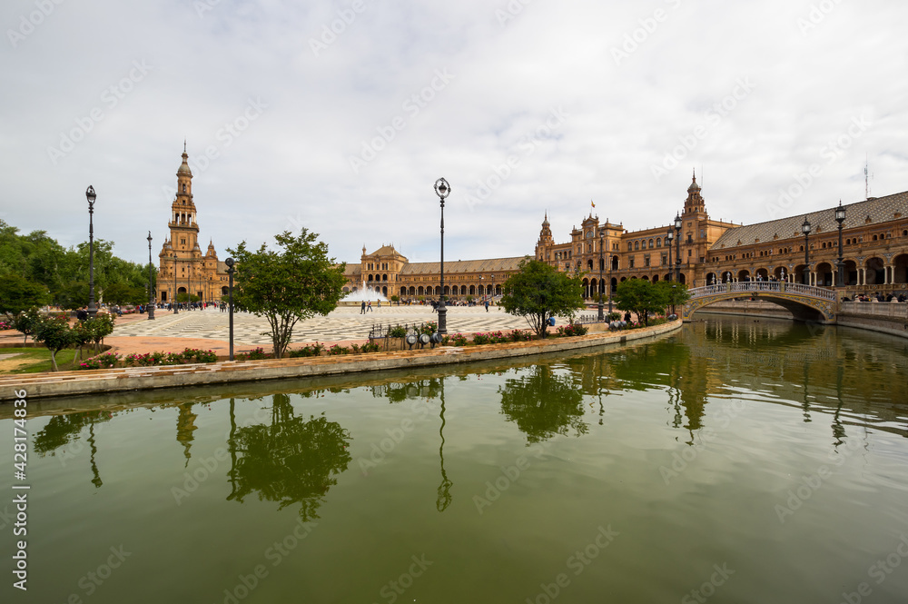 The Plaza de Espana in Seville, Spain