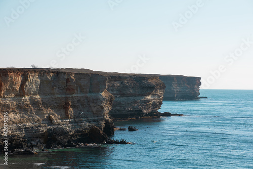 Picturesque sea landscape. Tarkhankut Peninsula, Crimea