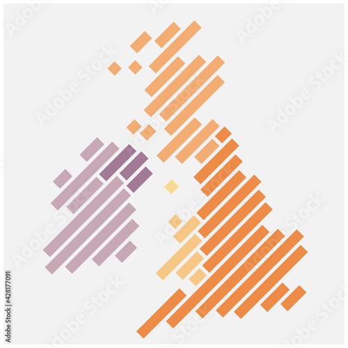 Simplicity modern abstract geometry United Kingdom map.