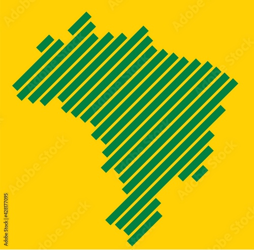 Simplicity modern abstract geometry Brazil map. Vector illustration.