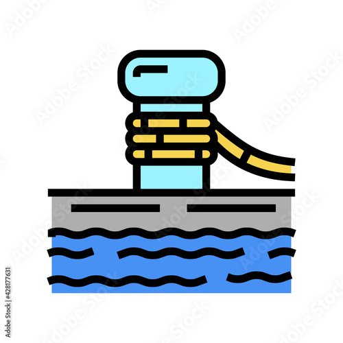 mooring bollard port color icon vector. mooring bollard port sign. isolated symbol illustration