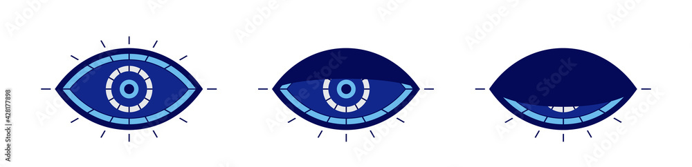 Fototapeta premium Evil eye symbol. Blinking or sleeping eye.