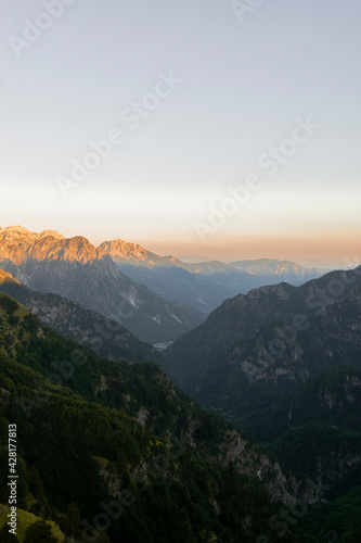 mountains in the morning