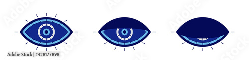Evil eye symbol. Blinking or sleeping eye.