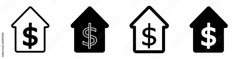 Real state icons, on white background Real state icons, on white background