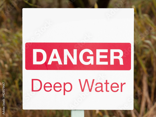 Danger Deep water sign, England