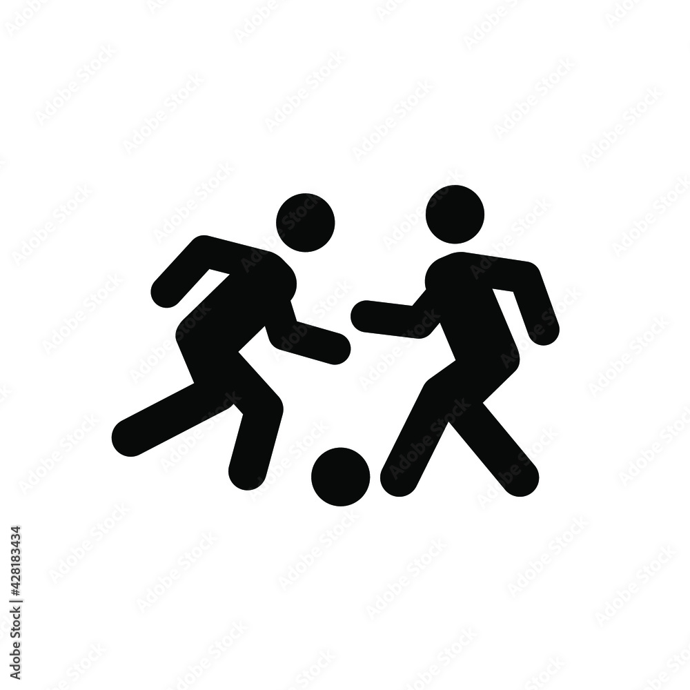 Man playing football vector icon.  Editable stroke. Linear style sign for use on web design and mobile apps, logo. Symbol illustration. Pixel vector graphics - Vector