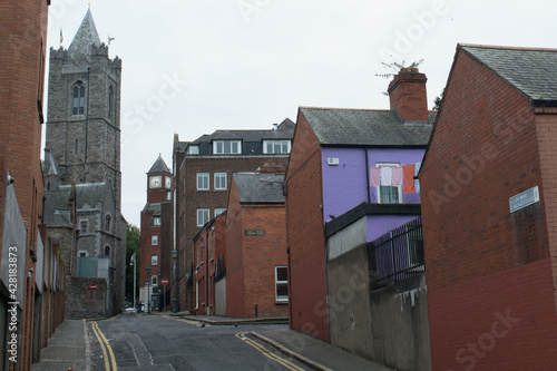 View of an empty street in Dublin, Ireland, Europe © Majopez