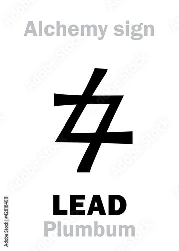Alchemy Alphabet: LEAD (Plumbum, Plumbum nigrum; Saturn), one of seven ancient metals, inferior metal. Also: «Prima Materia», Imperfect matter; eq.: lead, black lead, plumbing. Chemical formula=[Pb].