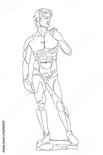 Wallpaper Mural Man drawing with one continuous line, fashion concept, male beauty minimalist, vector illustration for t-shirt, print design, covers, web, tattoo Torontodigital.ca