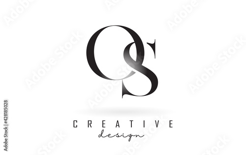OS o s letter design logo logotype concept with serif font and elegant style vector illustration.