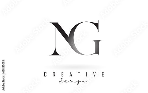 NG n g letter design logo logotype concept with serif font and elegant style vector illustration.
