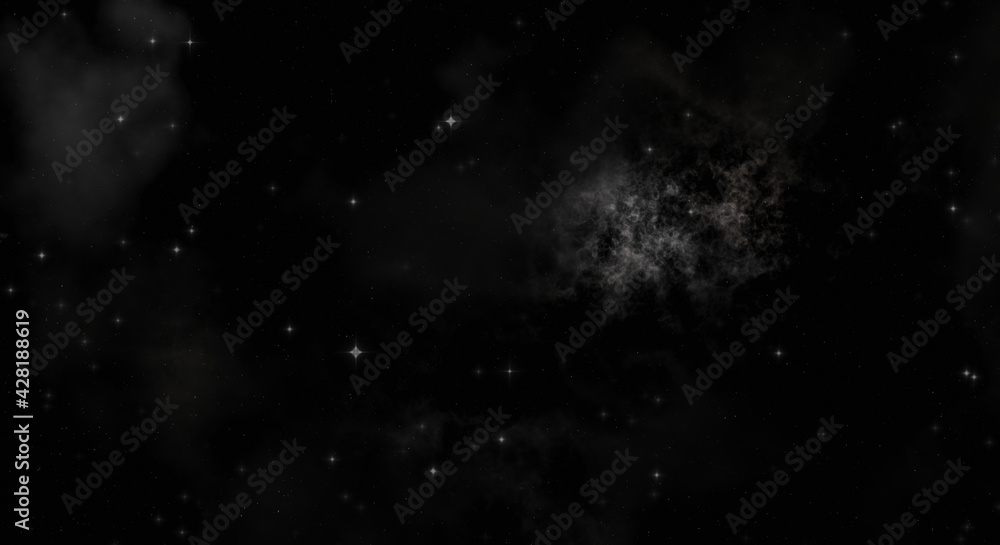 Obraz premium Star field in galaxy space with colorful nebula. Sci fi background of deep space. Ethereal wallpaper.